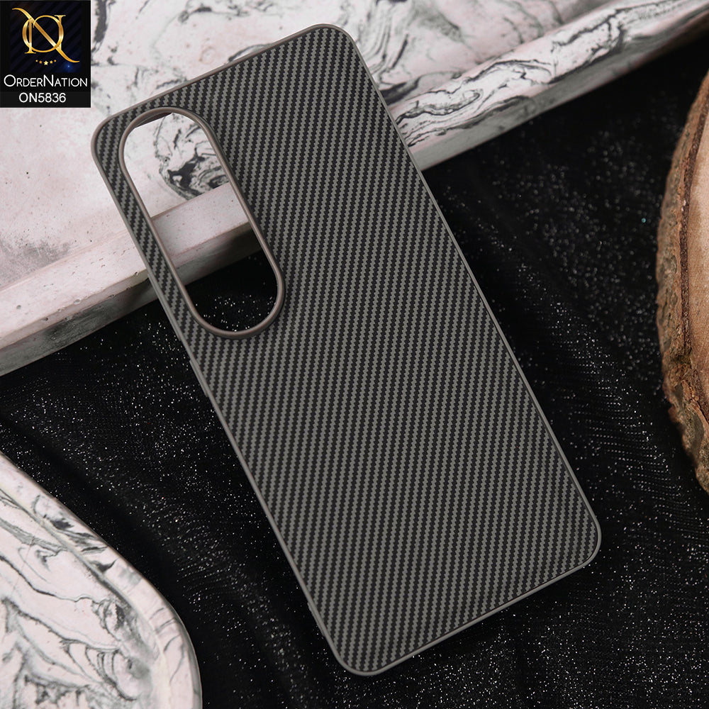 Vivo V50 Lite Cover - Gray -  New Deluxe High Quality Matte Soft Tpu Carbon Fiber Texture Case