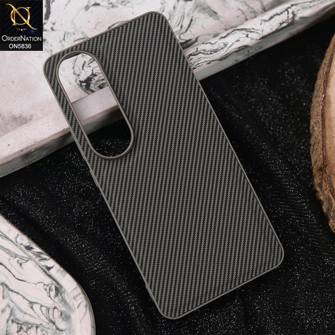 Vivo V50 Lite Cover - Gray -  New Deluxe High Quality Matte Soft Tpu Carbon Fiber Texture Case