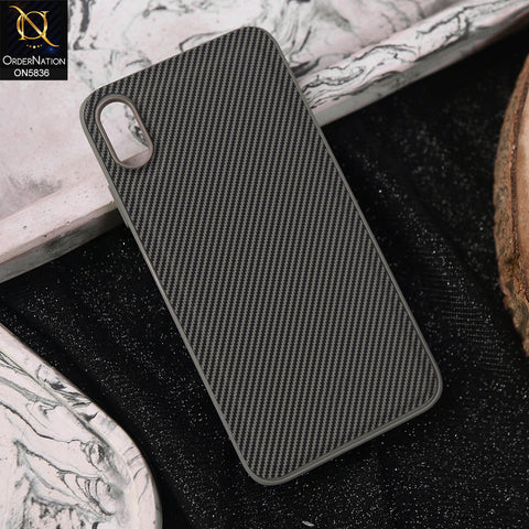 iPhone XS Max Cover - Gray -  New Deluxe High Quality Matte Soft Tpu Carbon Fiber Texture Case
