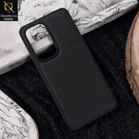 Vivo Y100 4G Cover - Black -  New Deluxe High Quality Matte Soft Tpu Carbon Fiber Texture Case