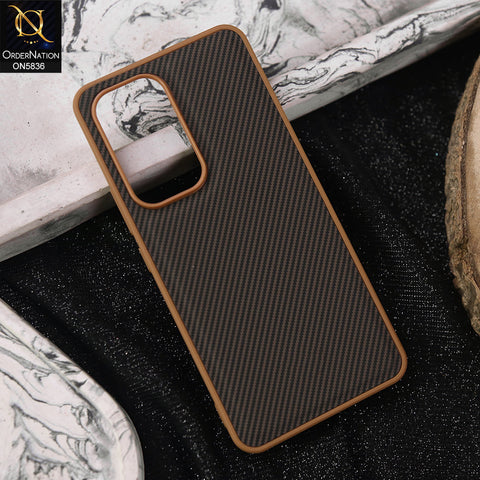 Vivo Y200e Cover - Brown -  New Deluxe High Quality Matte Soft Tpu Carbon Fiber Texture Case