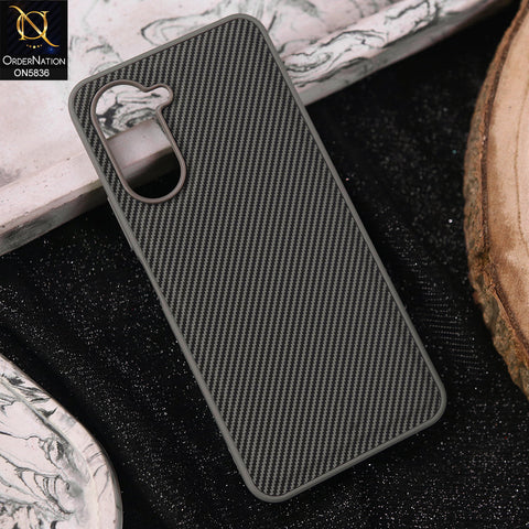 Vivo Y18 Cover - Gray -  New Deluxe High Quality Matte Soft Tpu Carbon Fiber Texture Case