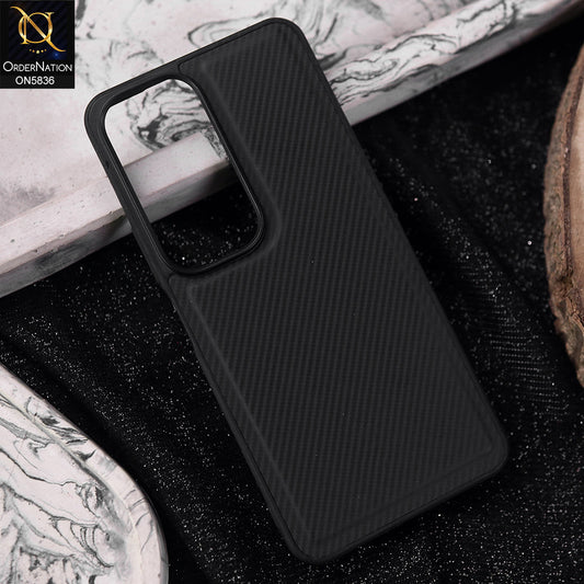Vivo Y19s Pro Cover - Black -  New Deluxe High Quality Matte Soft Tpu Carbon Fiber Texture Case