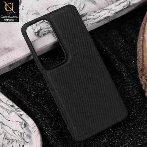Vivo Y19s Cover - Black -  New Deluxe High Quality Matte Soft Tpu Carbon Fiber Texture Case