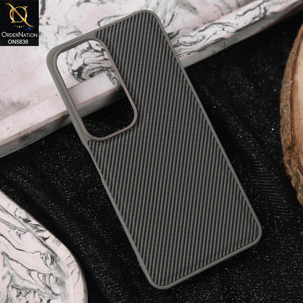Vivo Y19s Pro Cover - Gray -  New Deluxe High Quality Matte Soft Tpu Carbon Fiber Texture Case
