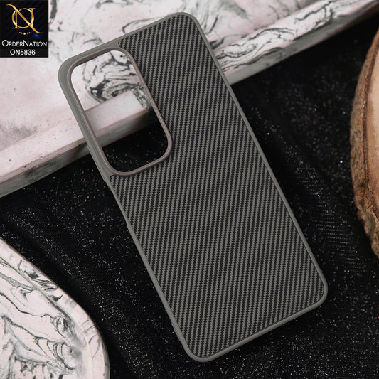 Vivo Y29 5G Cover - Gray -  New Deluxe High Quality Matte Soft Tpu Carbon Fiber Texture Case