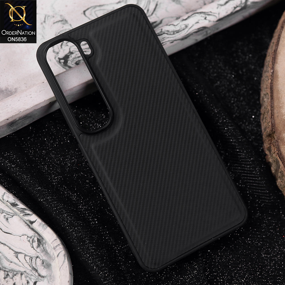 Vivo V40 Lite (IDN) Cover - Black -  New Deluxe High Quality Matte Soft Tpu Carbon Fiber Texture Case