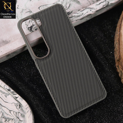 Vivo Y300 Cover - Gray -  New Deluxe High Quality Matte Soft Tpu Carbon Fiber Texture Case