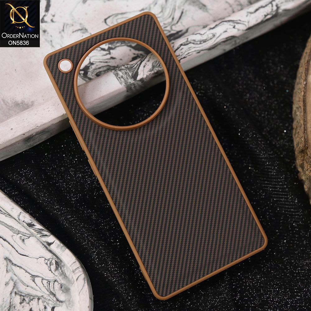 Infinix Zero 40 4G Cover - Brown -  New Deluxe High Quality Matte Soft Tpu Carbon Fiber Texture Case