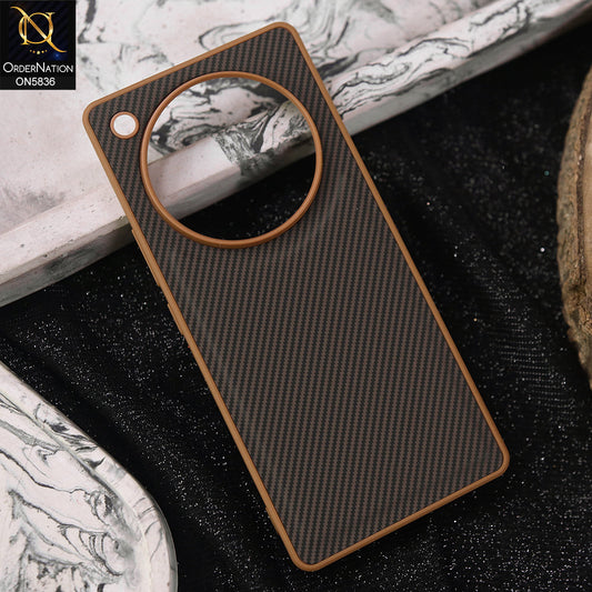 Infinix Zero 40 4G Cover - Brown -  New Deluxe High Quality Matte Soft Tpu Carbon Fiber Texture Case
