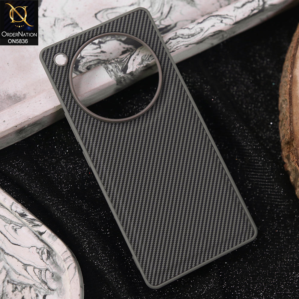 Infinix Zero 40 4G Cover - Gray -  New Deluxe High Quality Matte Soft Tpu Carbon Fiber Texture Case