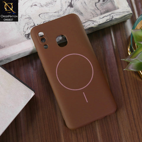 Samsung Galaxy A30 Cover - Brown - New Exclusive High End Matte Tpu Soft Case With Magsafe Design
