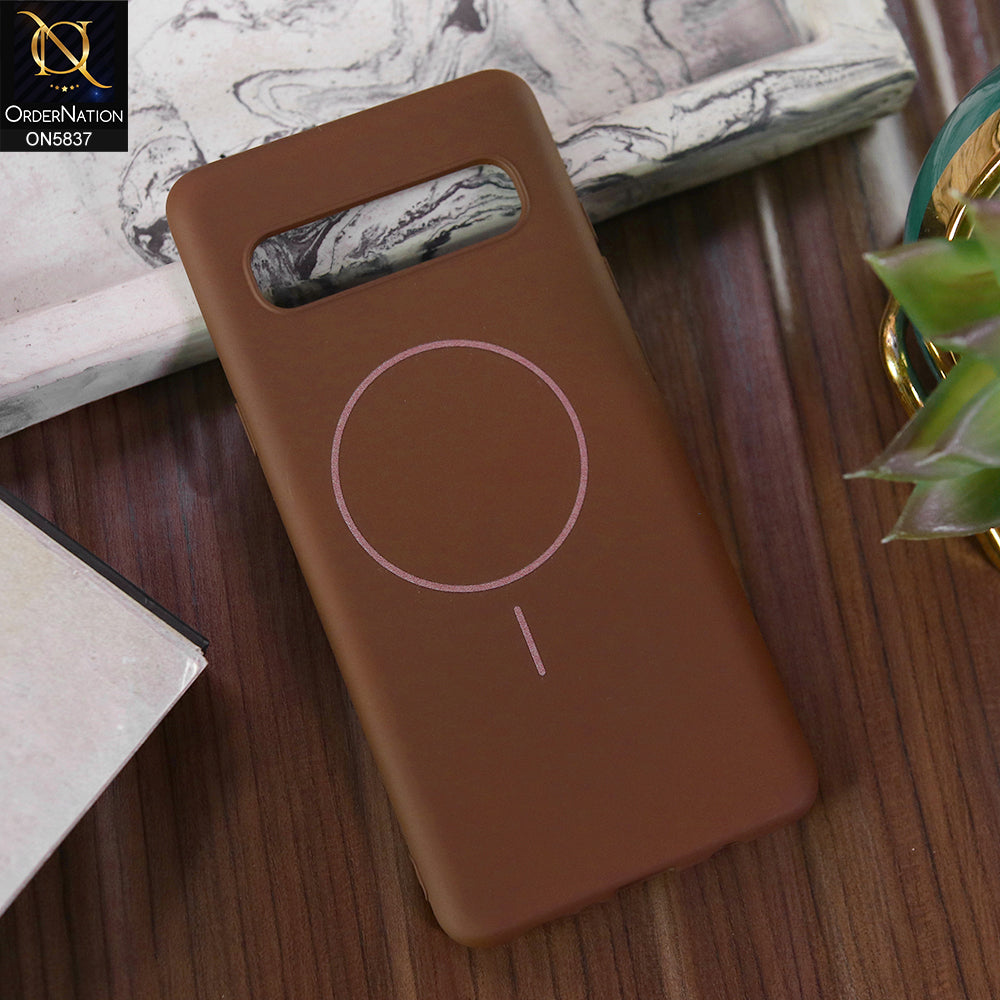Samsung Galaxy S10 5G Cover - Brown - New Exclusive High End Matte Tpu Soft Case With Magsafe Design