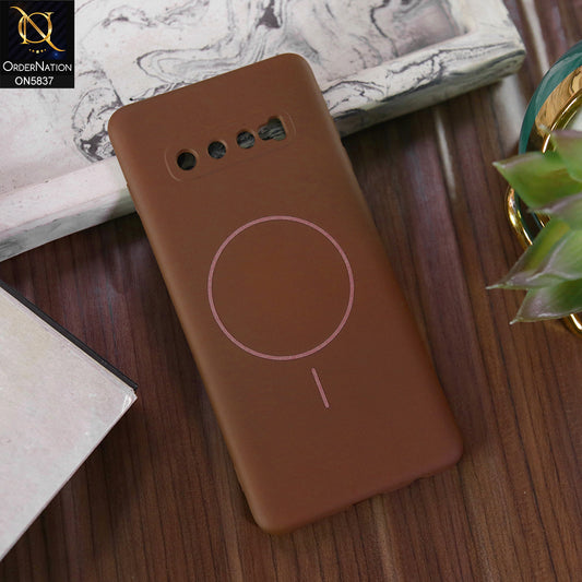 Samsung Galaxy S10 Plus Cover - Brown - New Exclusive High End Matte Tpu Soft Case With Magsafe Design