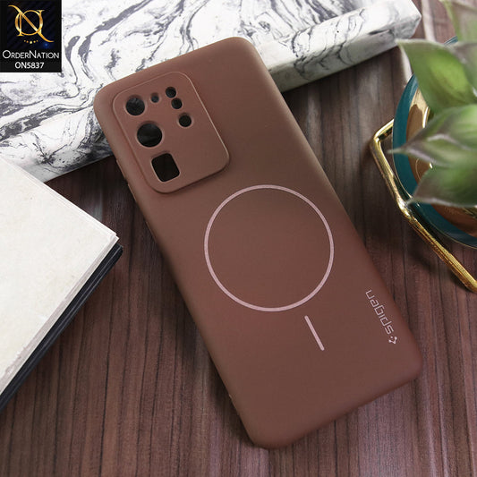 Samsung Galaxy S20 Ultra Cover - Brown - New Exclusive High End Matte Tpu Soft Case With Magsafe Design
