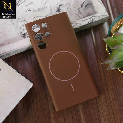 Samsung Galaxy S21 Ultra 5G Cover - Brown - New Exclusive High End Matte Tpu Soft Case With Magsafe Design