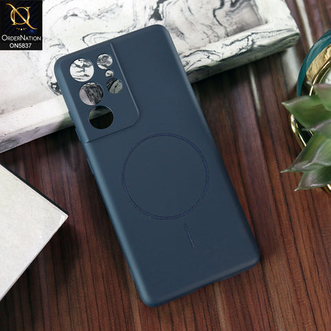 Samsung Galaxy S22 Ultra 5G Cover - Blue - New Exclusive High End Matte Tpu Soft Case With Magsafe Design