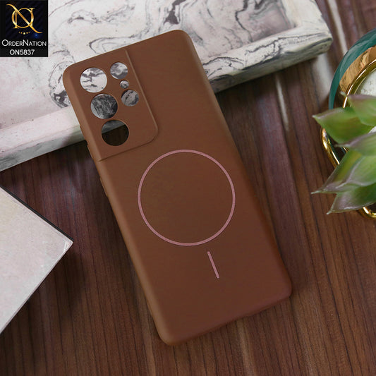 Samsung Galaxy S22 Ultra 5G Cover - Brown - New Exclusive High End Matte Tpu Soft Case With Magsafe Design