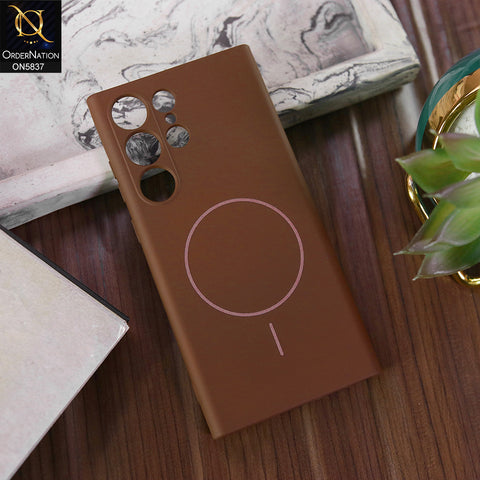 Samsung Galaxy S23 Ultra 5G Cover - Brown - New Exclusive High End Matte Tpu Soft Case With Magsafe Design