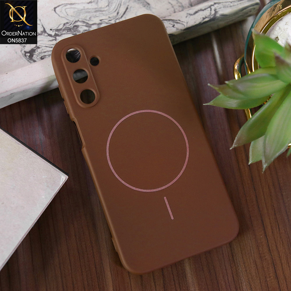 Samsung Galaxy F14 4G Cover - Brown - New Exclusive High End Matte Tpu Soft Case With Magsafe Design