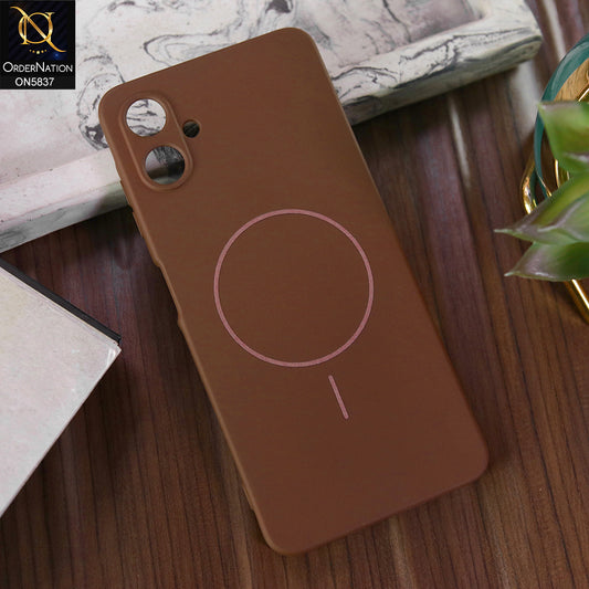 Samsung Galaxy M07 Cover - Brown - New Exclusive High End Matte Tpu Soft Case With Magsafe Design