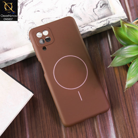 Samsung Galaxy A12 Cover - Brown - New Exclusive High End Matte Tpu Soft Case With Magsafe Design
