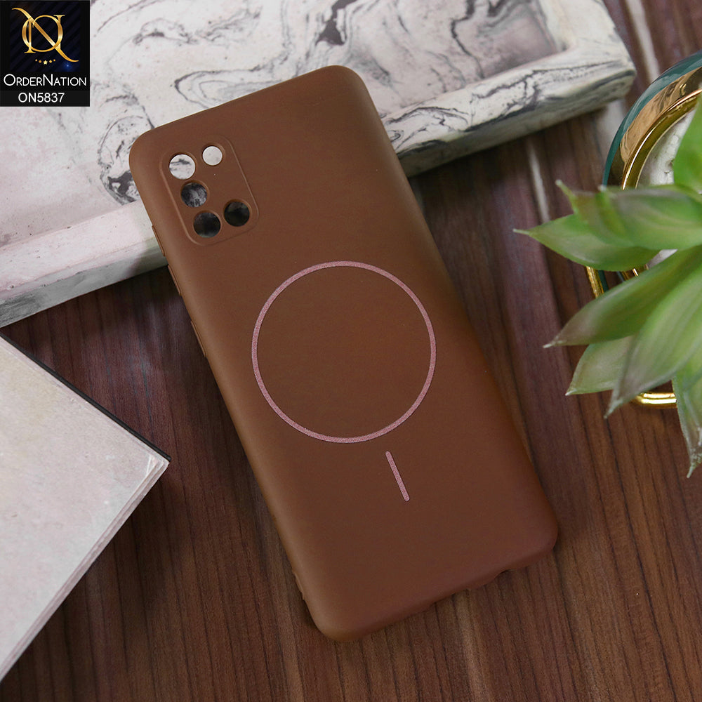 Samsung Galaxy A31 Cover - Brown - New Exclusive High End Matte Tpu Soft Case With Magsafe Design