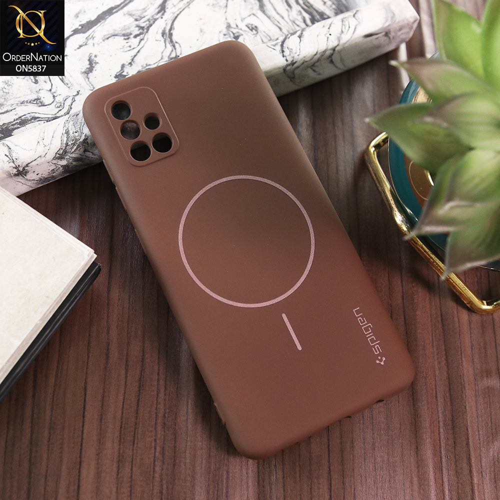 Samsung Galaxy A51 Cover - Brown - New Exclusive High End Matte Tpu Soft Case With Magsafe Design