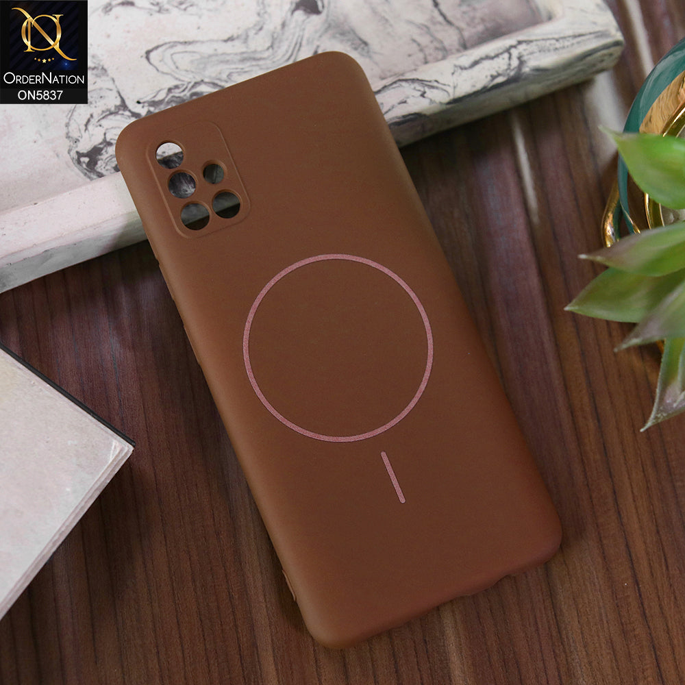 Samsung Galaxy A71 Cover - Brown - New Exclusive High End Matte Tpu Soft Case With Magsafe Design