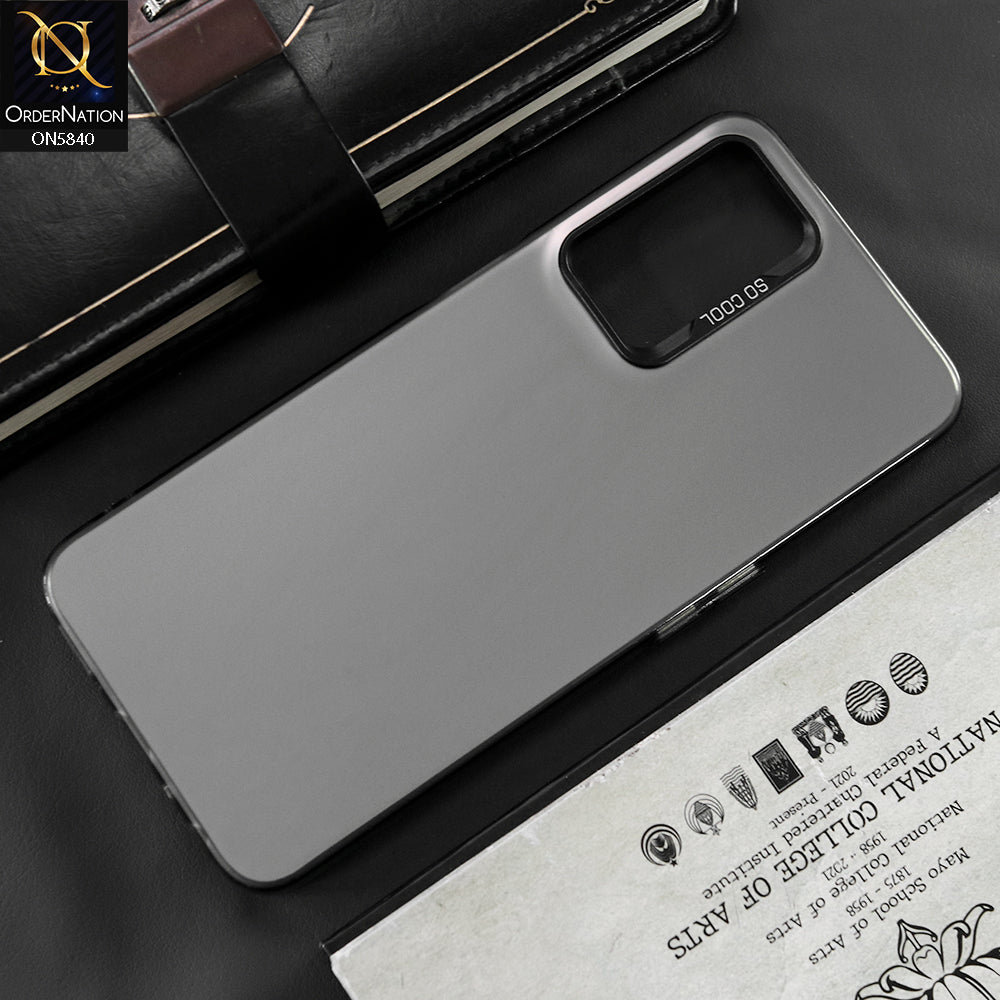 Oppo A55s Cover - Matte Gray - New Exclusive Highend Matte Color Gradient Shiny Case With Soft Borderes Protection