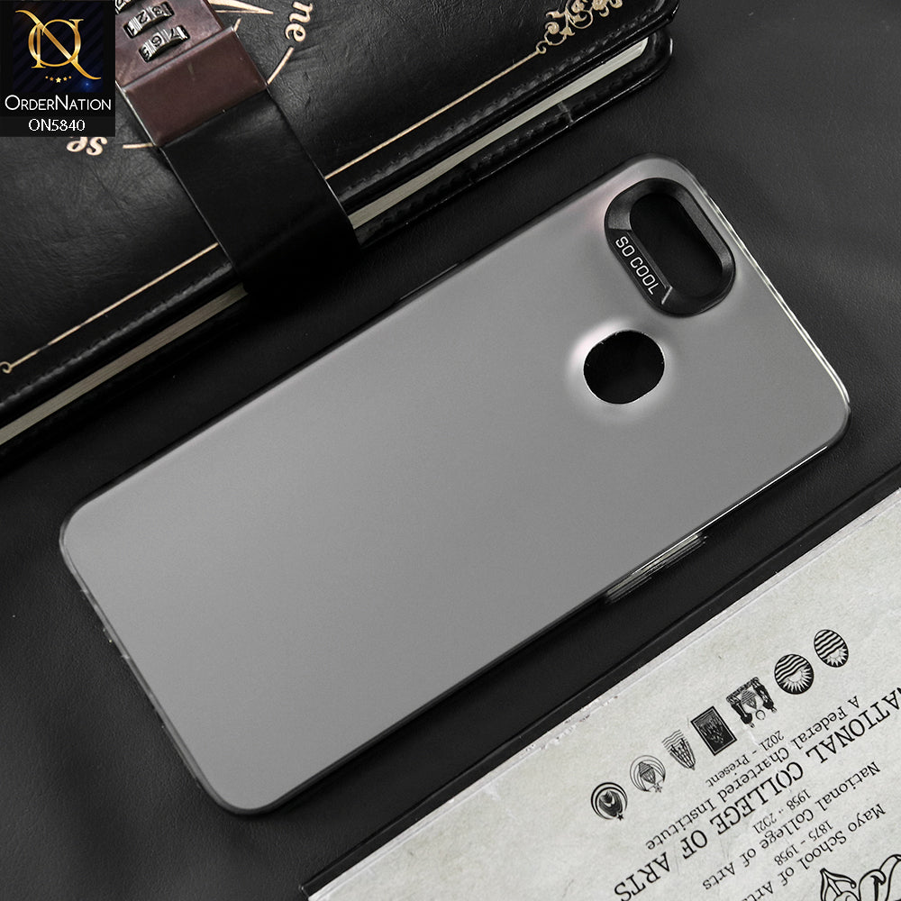 Oppo A7 Cover - Matte Gray - New Exclusive Highend Matte Color Gradient Shiny Case With Soft Borderes Protection