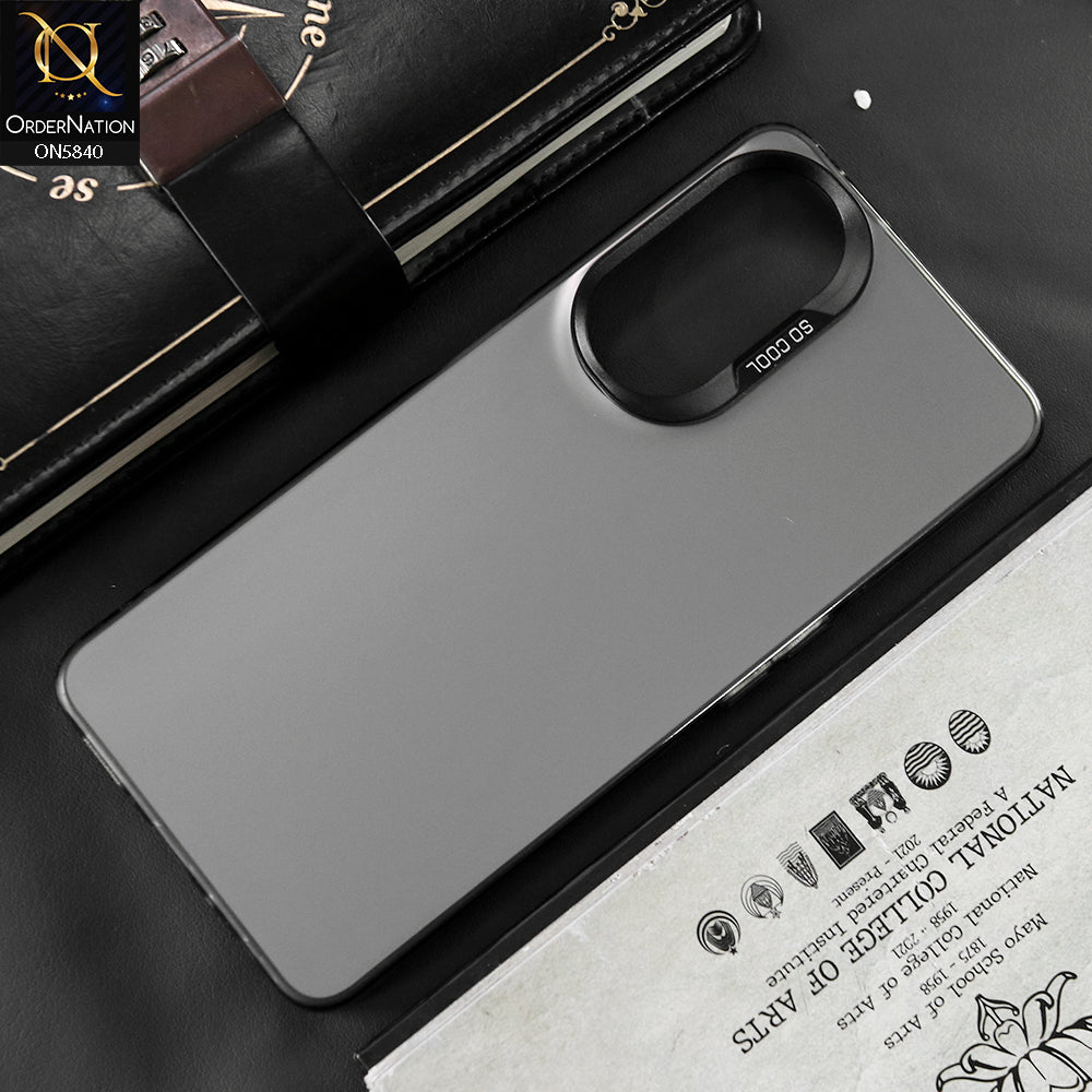 Oppo A98 Cover - Matte Gray - New Exclusive Highend Matte Color Gradient Shiny Case With Soft Borderes Protection