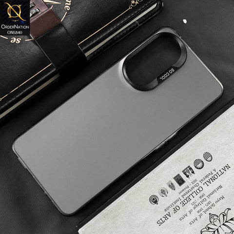Oppo A98 Cover - Matte Gray - New Exclusive Highend Matte Color Gradient Shiny Case With Soft Borderes Protection
