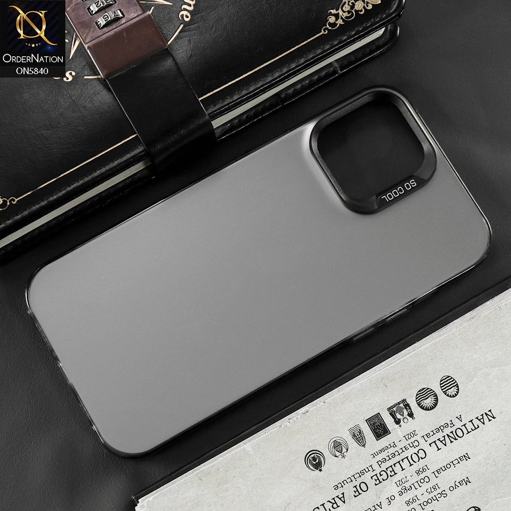 iPhone 14 Pro Cover - Matte Gray - New Exclusive Highend Matte Color Gradient Shiny Case With Soft Borderes Protection