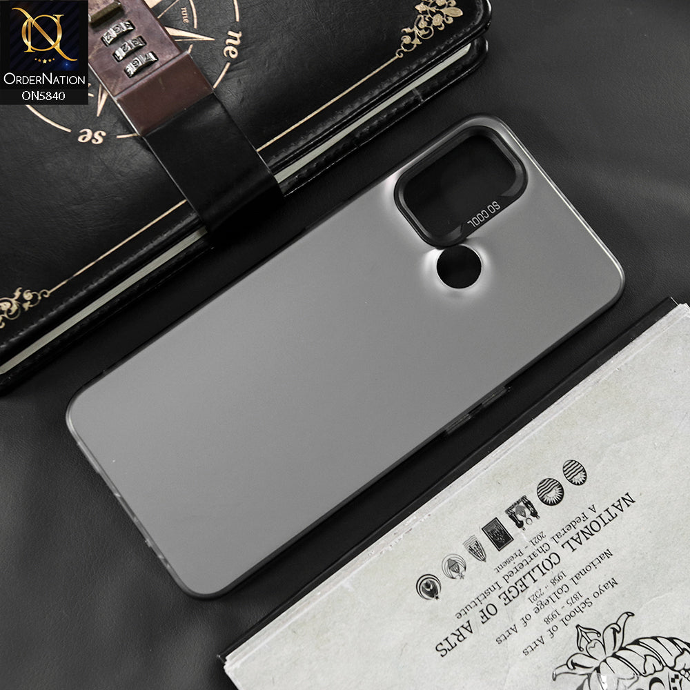 Oppo A32 Cover - Matte Gray - New Exclusive Highend Matte Color Gradient Shiny Case With Soft Borderes Protection