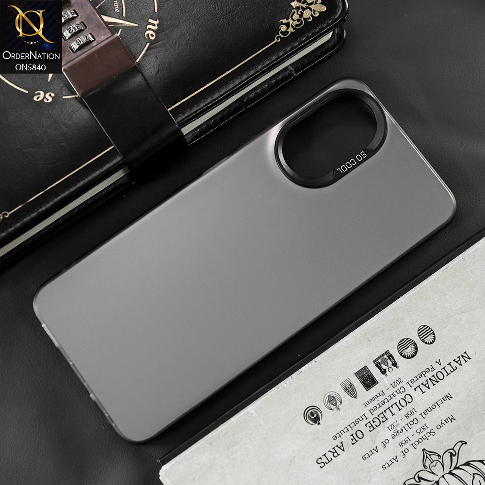 Oppo A38 Cover - Matte Gray - New Exclusive Highend Matte Color Gradient Shiny Case With Soft Borderes Protection