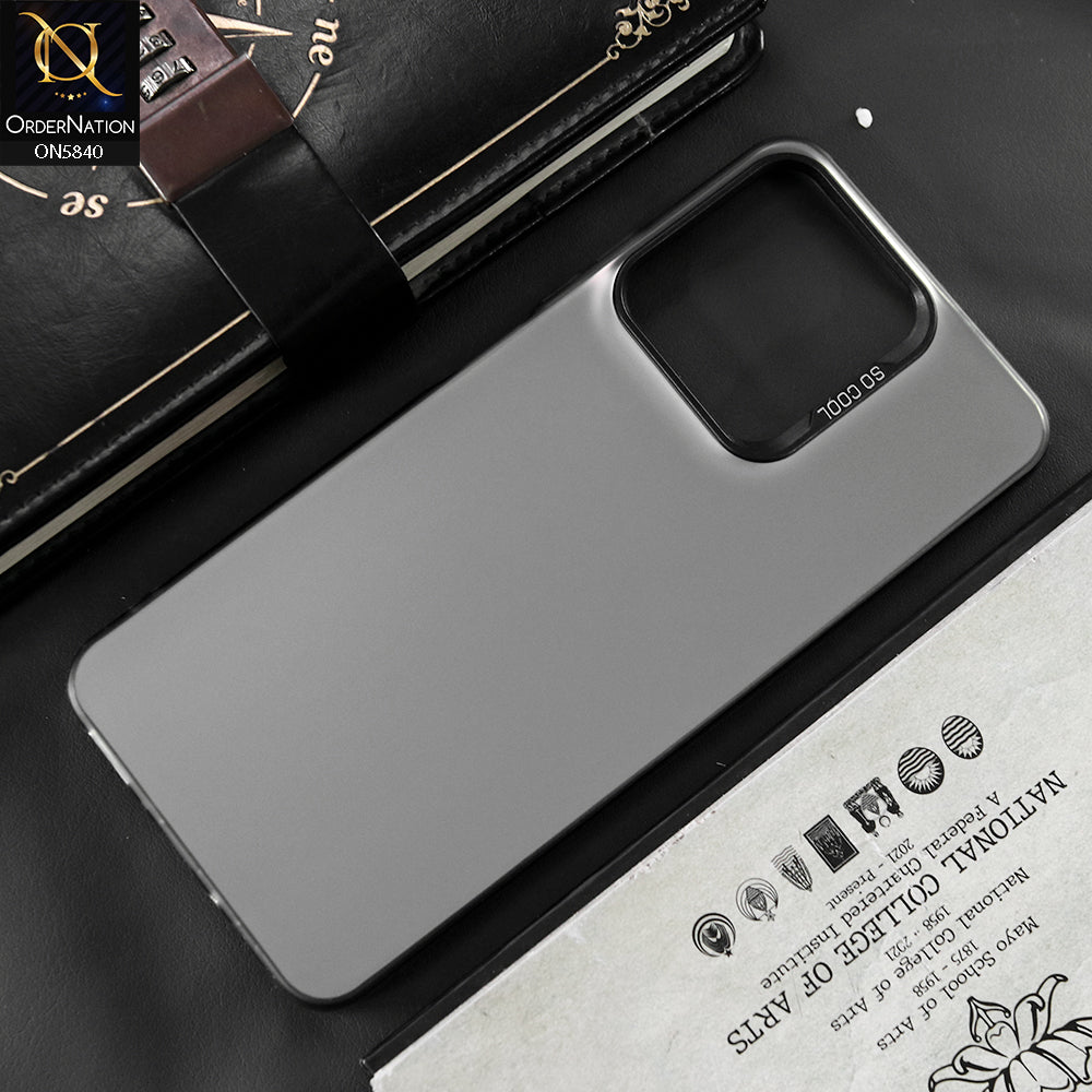 Realme Note 50 Cover - Matte Gray - New Exclusive Highend Matte Color Gradient Shiny Case With Soft Borderes Protection