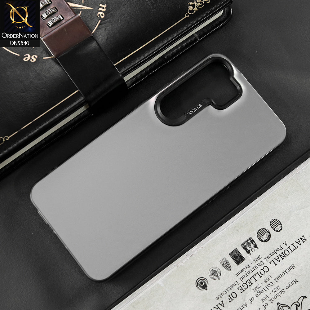 Samsung Galaxy S25 Cover - Matte Gray - New Exclusive Highend Matte Color Gradient Shiny Case With Soft Borderes Protection