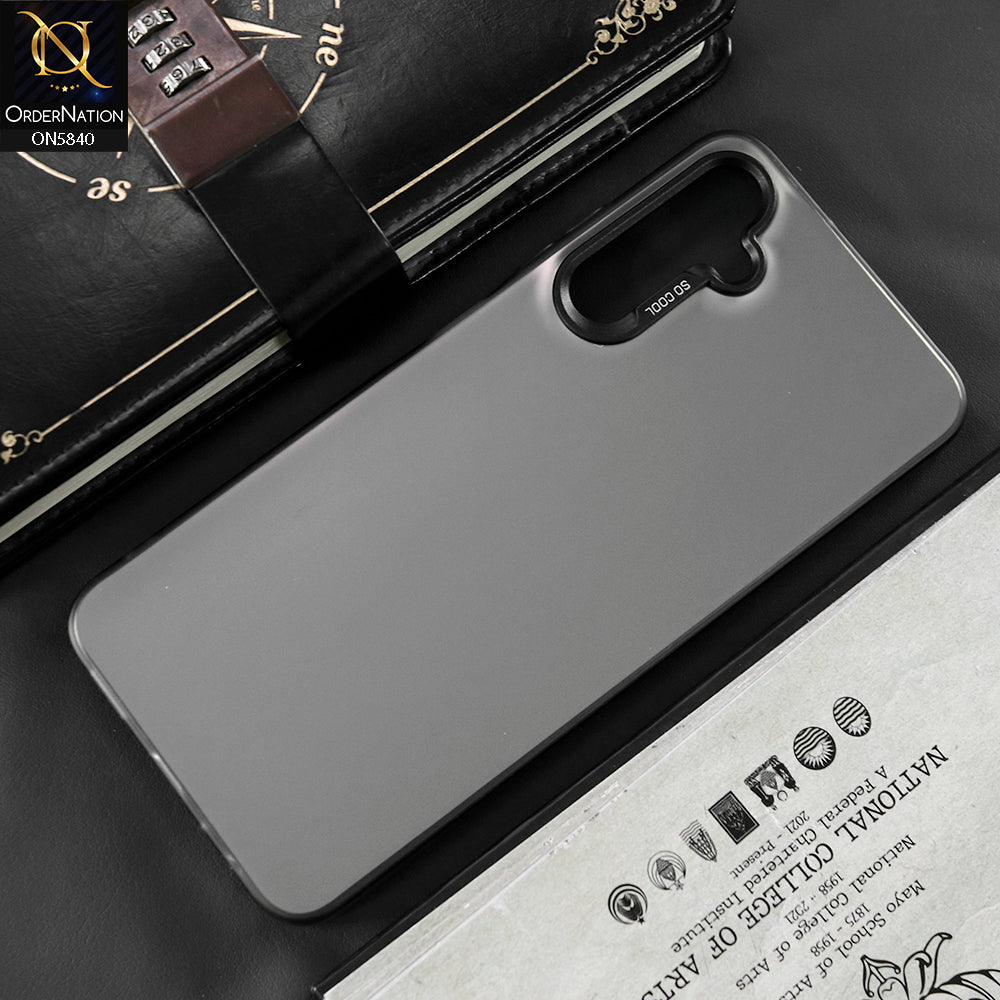Samsung Galaxy F14 4G Cover - Matte Gray - New Exclusive Highend Matte Color Gradient Shiny Case With Soft Borderes Protection