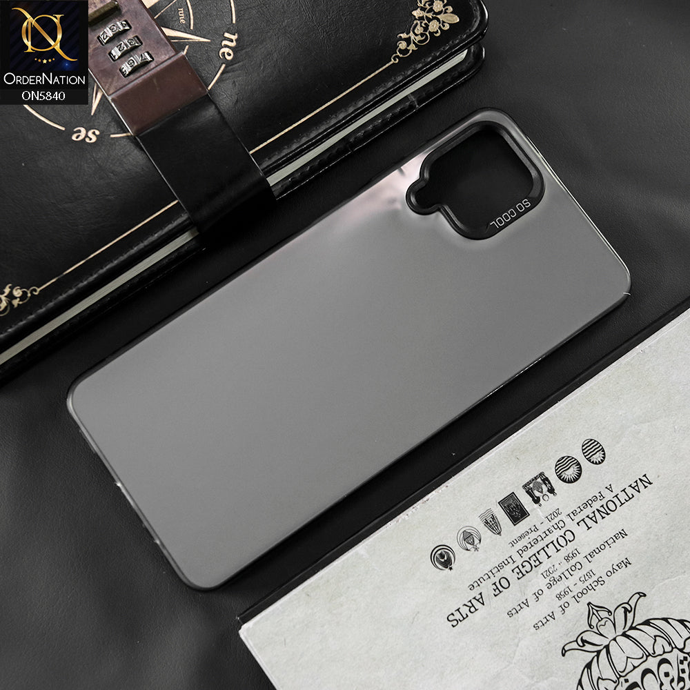 Samsung Galaxy A12 Nacho Cover - Matte Gray - New Exclusive Highend Matte Color Gradient Shiny Case With Soft Borderes Protection