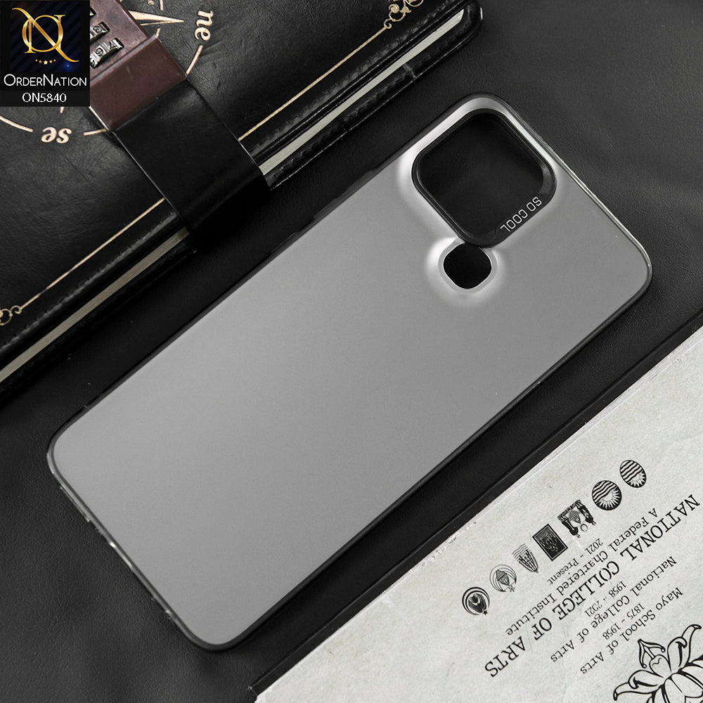 Infinix Smart 6 Cover - Matte Gray - New Exclusive Highend Matte Color Gradient Shiny Case With Soft Borderes Protection