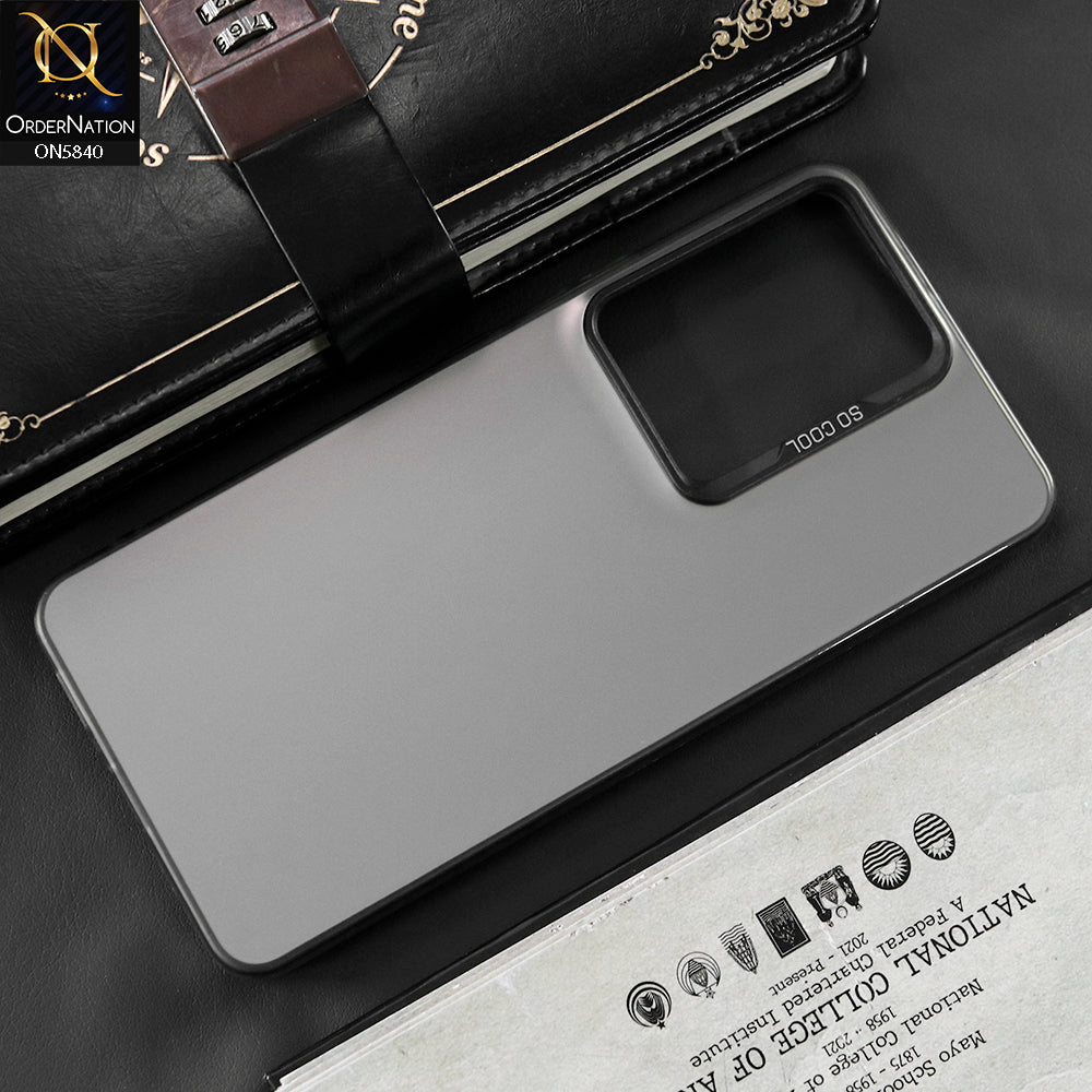 Vivo Y02 Cover - Matte Gray - New Exclusive Highend Matte Color Gradient Shiny Case With Soft Borderes Protection