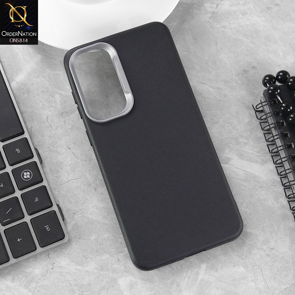 Samsung Galaxy S25 FE Cover - Black - New Premium Soft TPU Leather Texture Slim Case