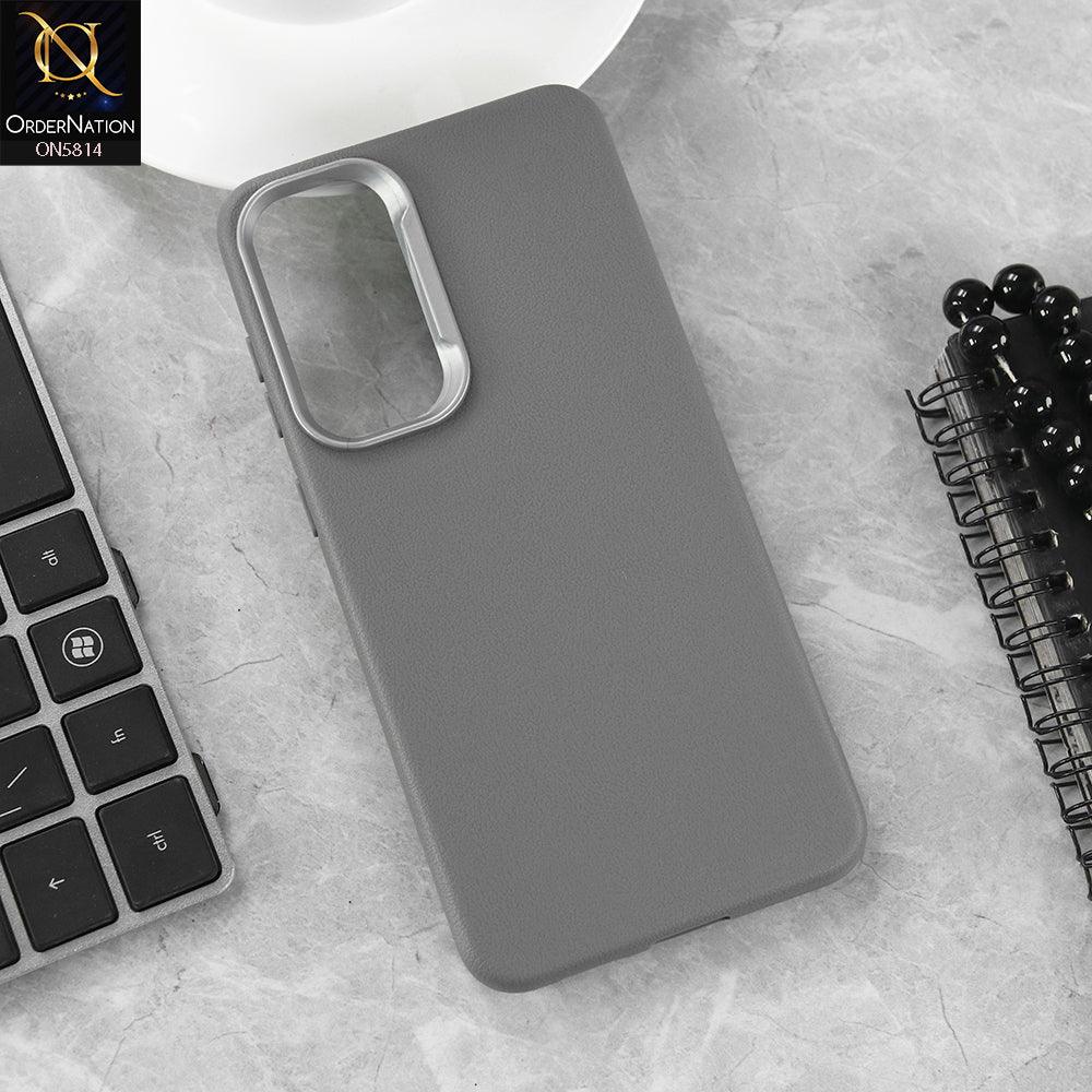 Samsung Galaxy S25 FE Cover - Gray - New Premium Soft TPU Leather Texture Slim Case