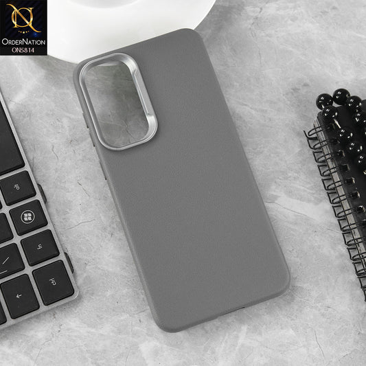 Samsung Galaxy S25 FE Cover - Gray - New Premium Soft TPU Leather Texture Slim Case