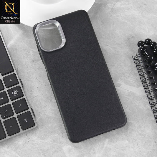 Samsung Galaxy M07 Cover - Black - New Premium Soft TPU Leather Texture Slim Case