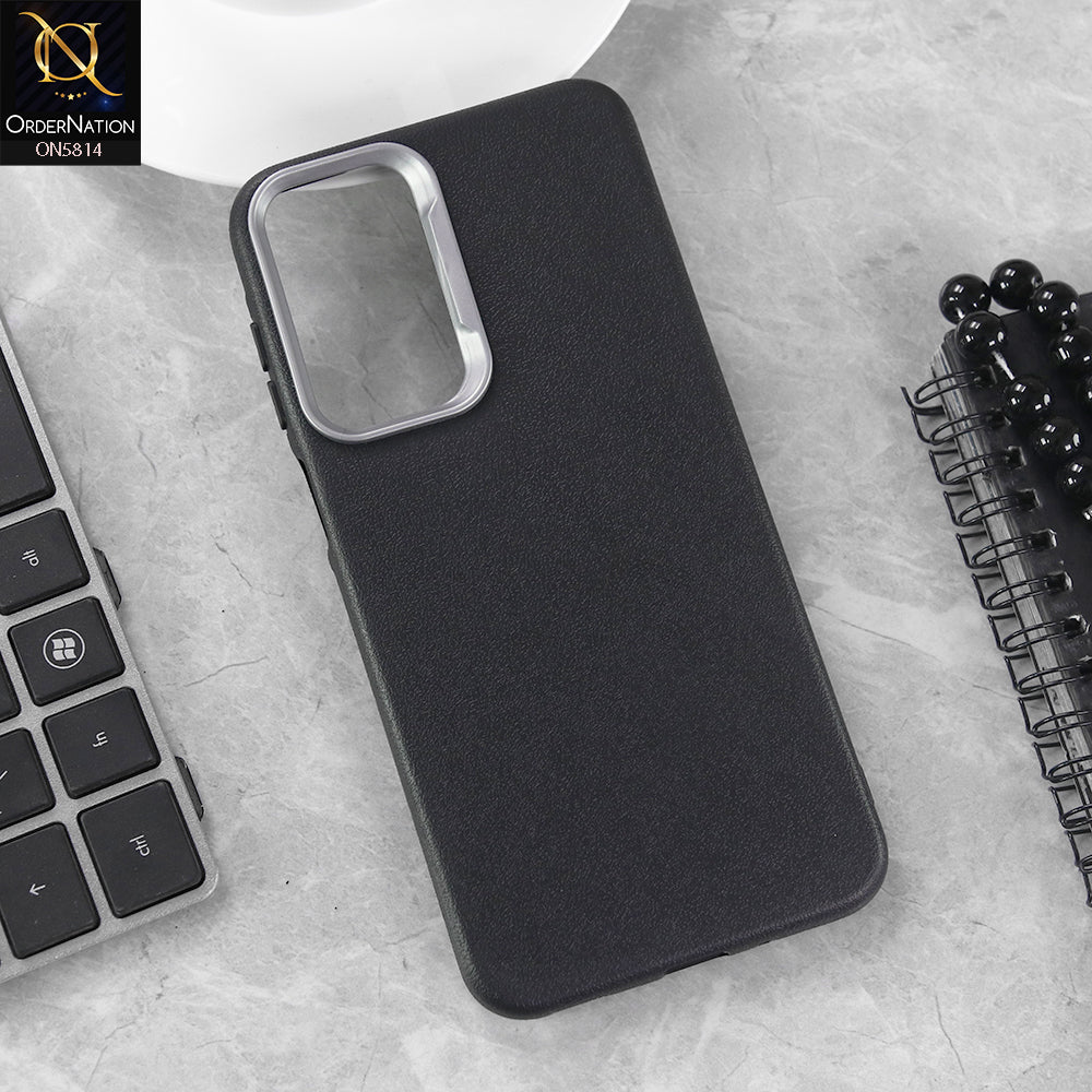 Samsung Galaxy F17 Cover - Black - New Premium Soft TPU Leather Texture Slim Case