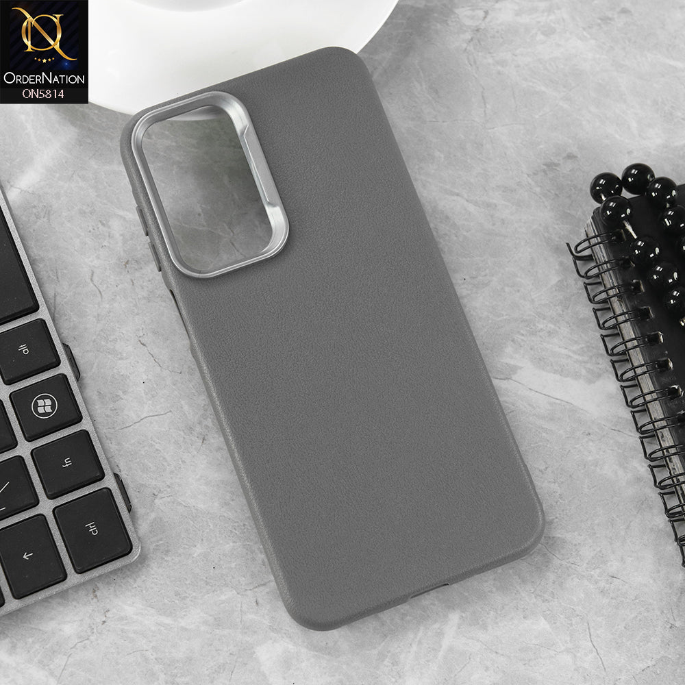 Samsung Galaxy F17 Cover - Gray - New Premium Soft TPU Leather Texture Slim Case