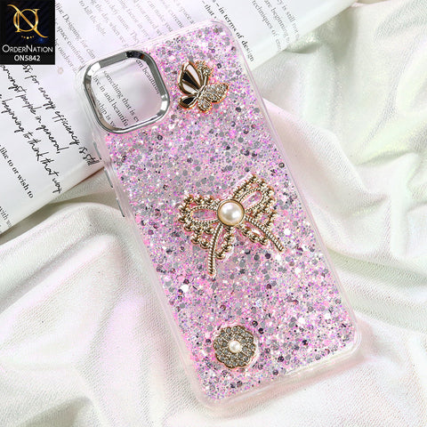 Oppo A16e Cover - Pink - New Beeded Rhinestones Shinny Glitter