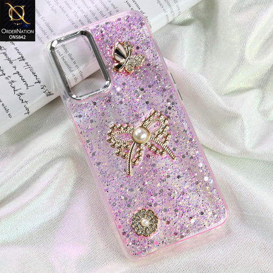 Samsung Galaxy A13 Cover - Pink - New Beeded Rhinestones Shinny Glitter Case